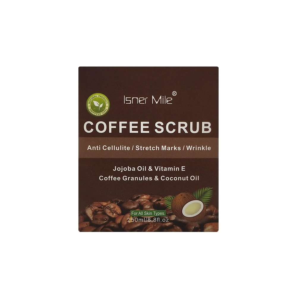ISNER MILE coffee скраб натуральный Kaffee скраб мощный Отшелушивающий кокосовое масло Увлажняющий скраб для кожи с морской солью 250 мл