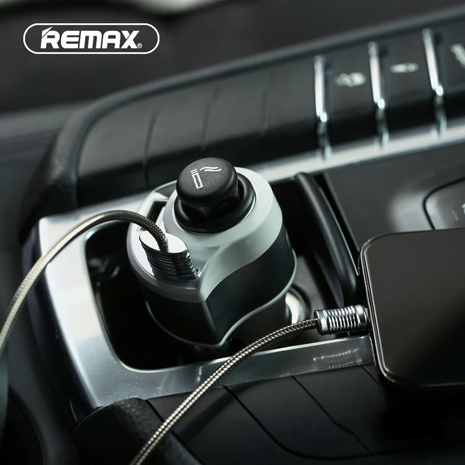 REMAX двойной зарядное устройство USB с гнездом прикуривателя 4.8A быстрое зарядное устройство адаптер автомобильная зарядка для redmi samsung gps dvr планшет