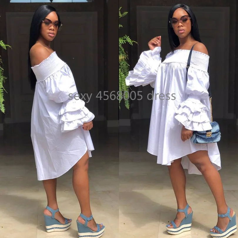 Африканские платья для женщин повседневные летние 2018 с открытыми плечами