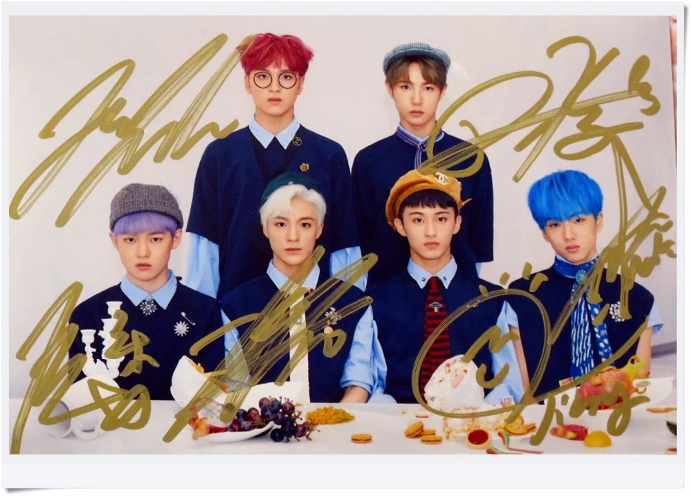 Подписанный NCT DREAM с автографом групповая фотография 6 дюймов WE YOUNG Бесплатная