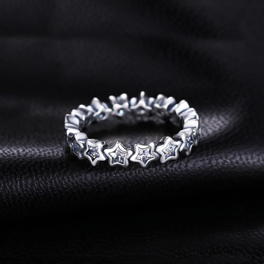 Jewelrypalace 100% 925 пробы серебро Мода звездное небо стекируемые перстни для девочек