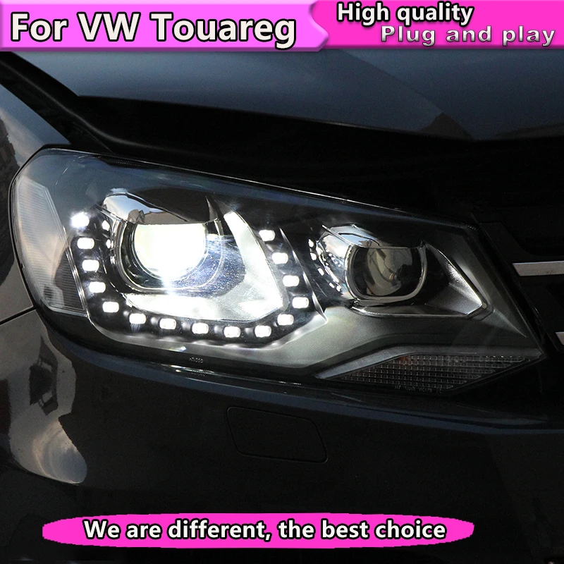 

Car Styling Head Lamp for VW Touareg 2011-2015 Headlights LED Headlight DRL Lens Double Beam Bi-Xenon HID car Accessories