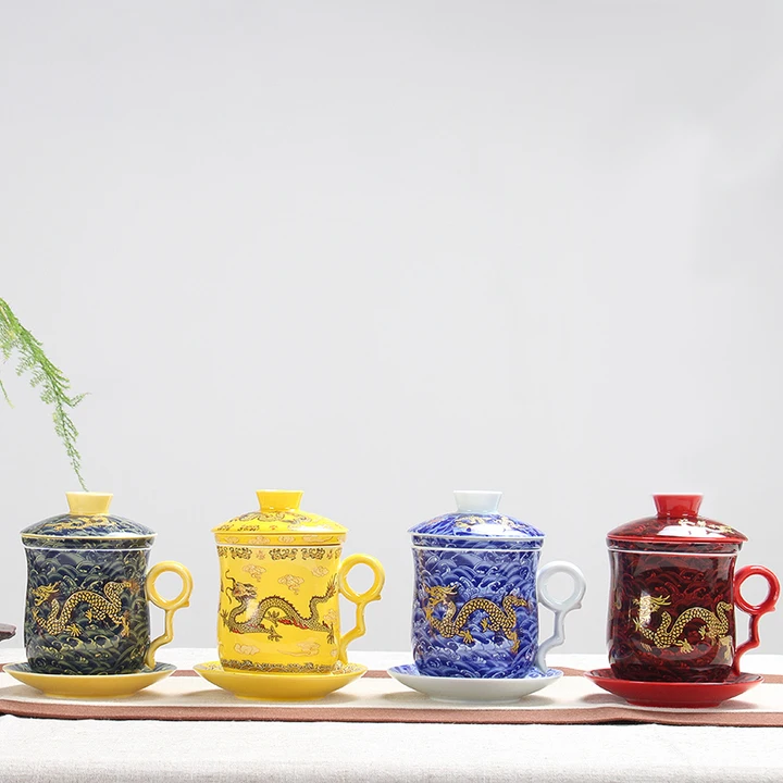 Бесплатная доставка 4 разных цвета керамические кружки личный босс Питьевая