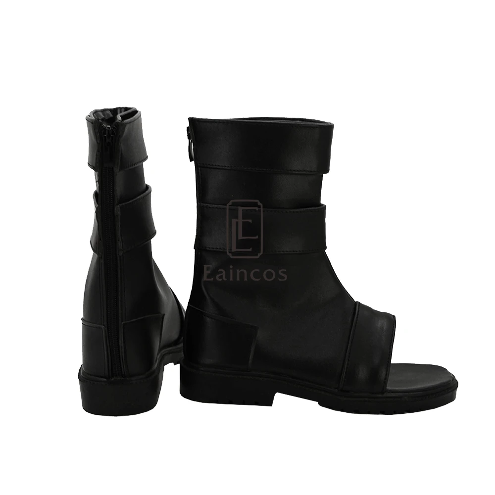 

Anime Naruto Uzumaki Naruto Cosplay Shoes Black Peep Toe Boots Custom Made