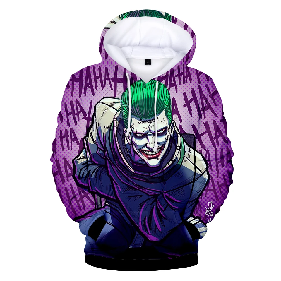Лидер продаж HAHA Joker забавная 3D Толстовка с капюшоном для мужчин и женщин