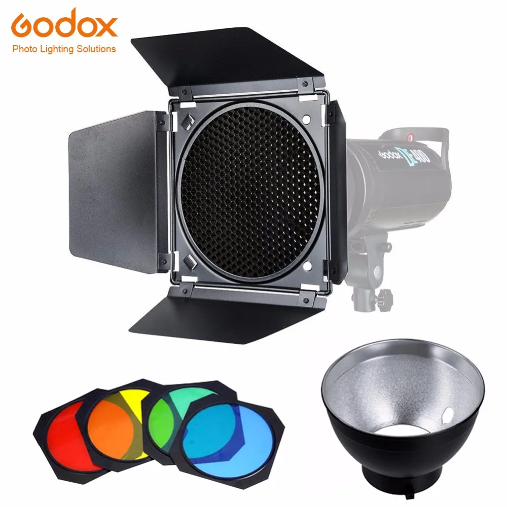 Godox BD 04 амбар дверь сотовая сетка 4 цвета фильтр + Bowens крепление отражатель для