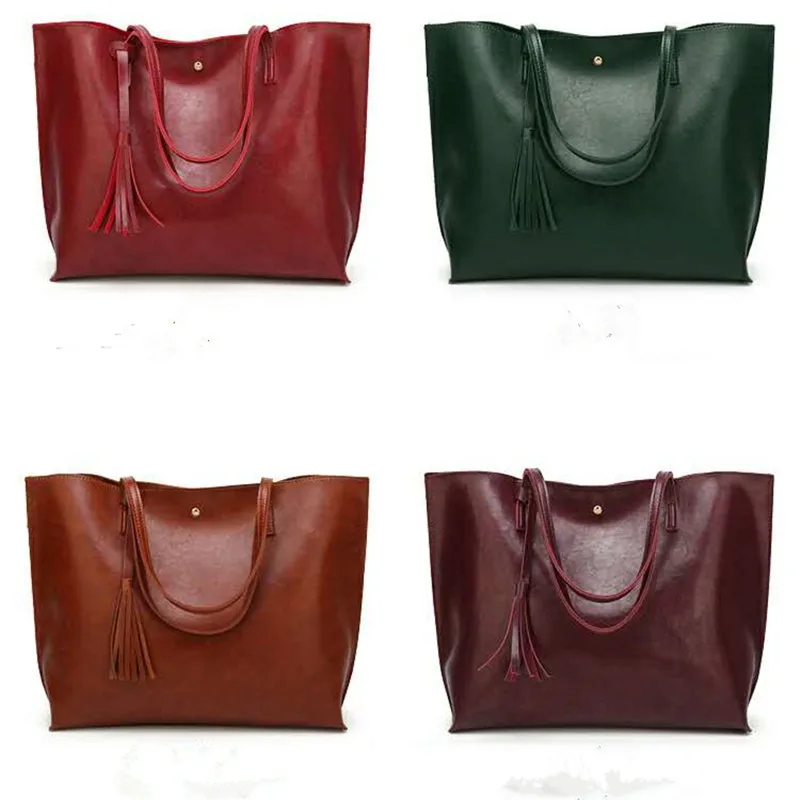 Женская сумка тоут с кисточками тонкая Сумка из искусственной кожи 2020|Сумки