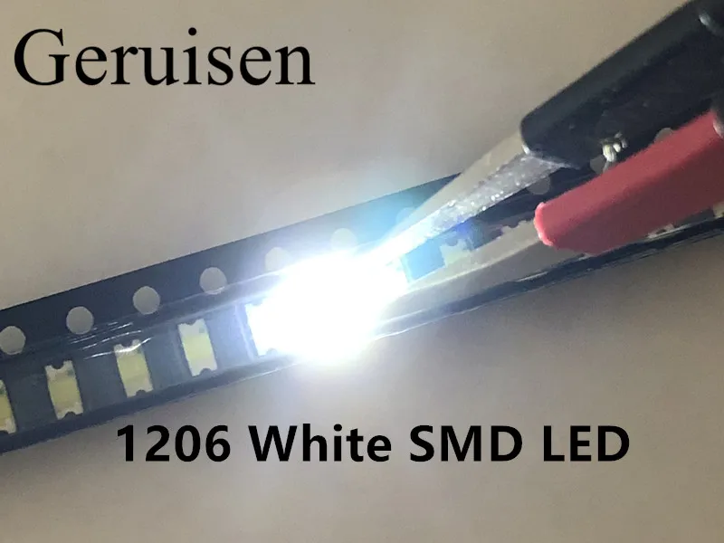50 шт. SMD 1206 белый светодиод smd Led холодный супер яркий светодиодный диодный свет 5000