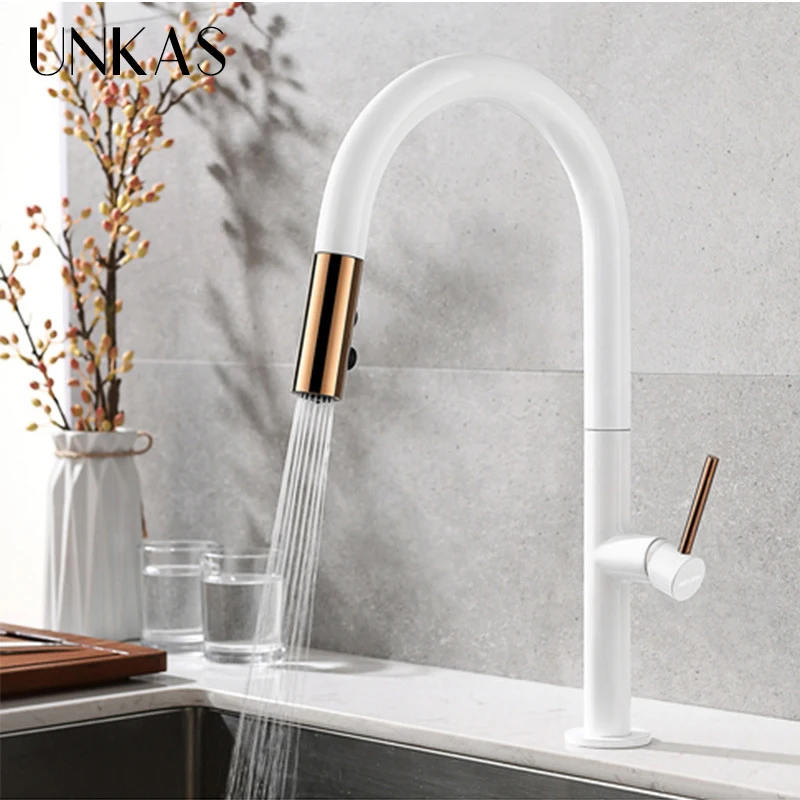 Кран для кухонной раковины с двойным носиком выдвижной кухонный кран смеситель кухни горячей и холодной