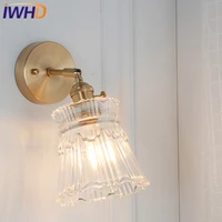 iwhd copper wall lamp post modern copper led wall lights vintage light glass fixtures home lighting bedside sconce luminaire
