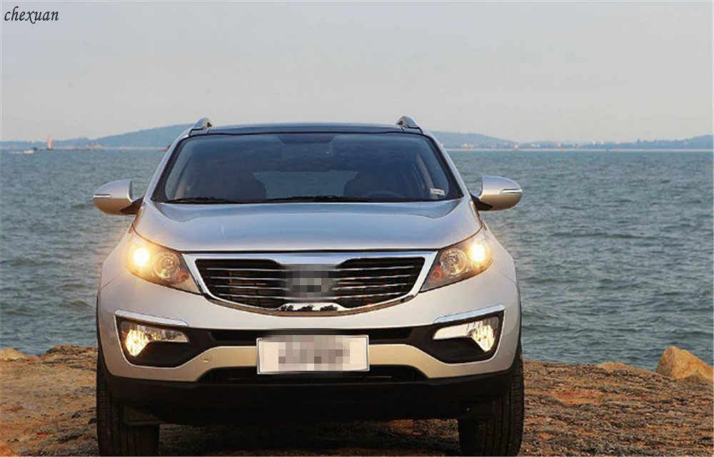 CSCSNL 2 шт. для kia Sportage 2010- 12 В светодиодный DRL дневные ходовые огни ABS противотуманная фара крышка с поворотом желтые сигнальные огни