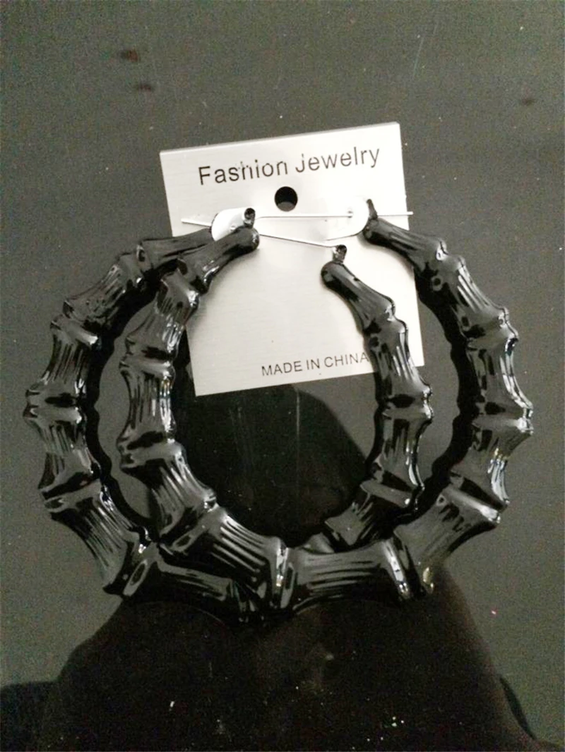 Модные ювелирные изделия большие цветные флуоресцентные Бамбуковые серьги хип