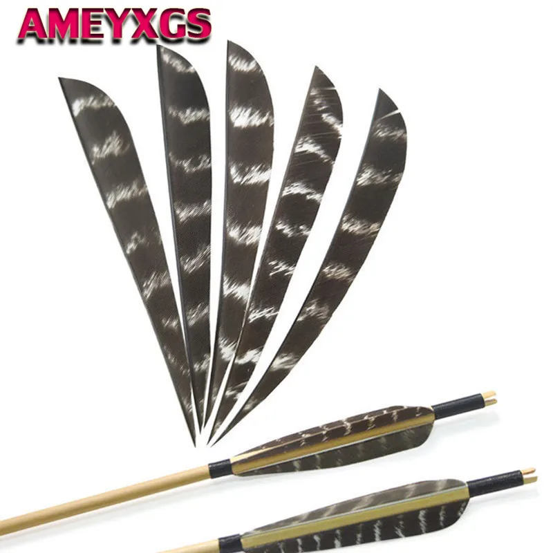 

30/50pcs 5" Archery Natural Feather Arrow DIY Fletches Turkey Fletching Right Wings Arrow Turkey Feathers Hunting Accessories