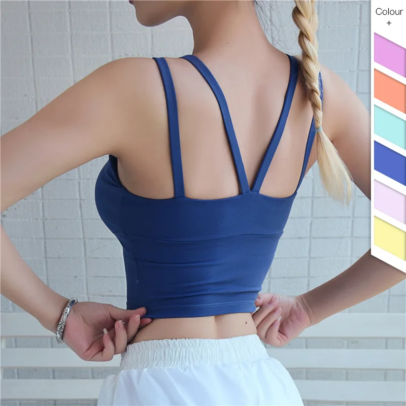 Для женщин спортивный бюстгальтер 2019 Новый противоударный Красота сзади двойной