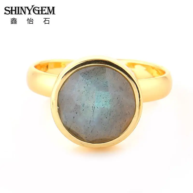 ShinyGem 10 мм позолоченные Регулируемые винтажные бриллиантовые серые драгоценные