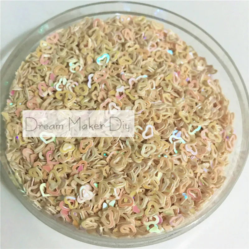 Пайетки из ПВХ с полыми сердечками для дизайна ногтей 25 г (5000 шт.) 3 мм|sequin paillette|loose