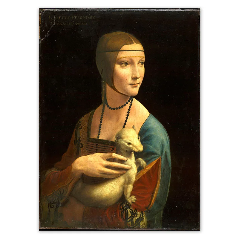 Da Vinci картина маслом леди с горной стены книги по искусству картина Девы и ребенок с St. Anne винтажный плакат на стену холст - Цвет: 01