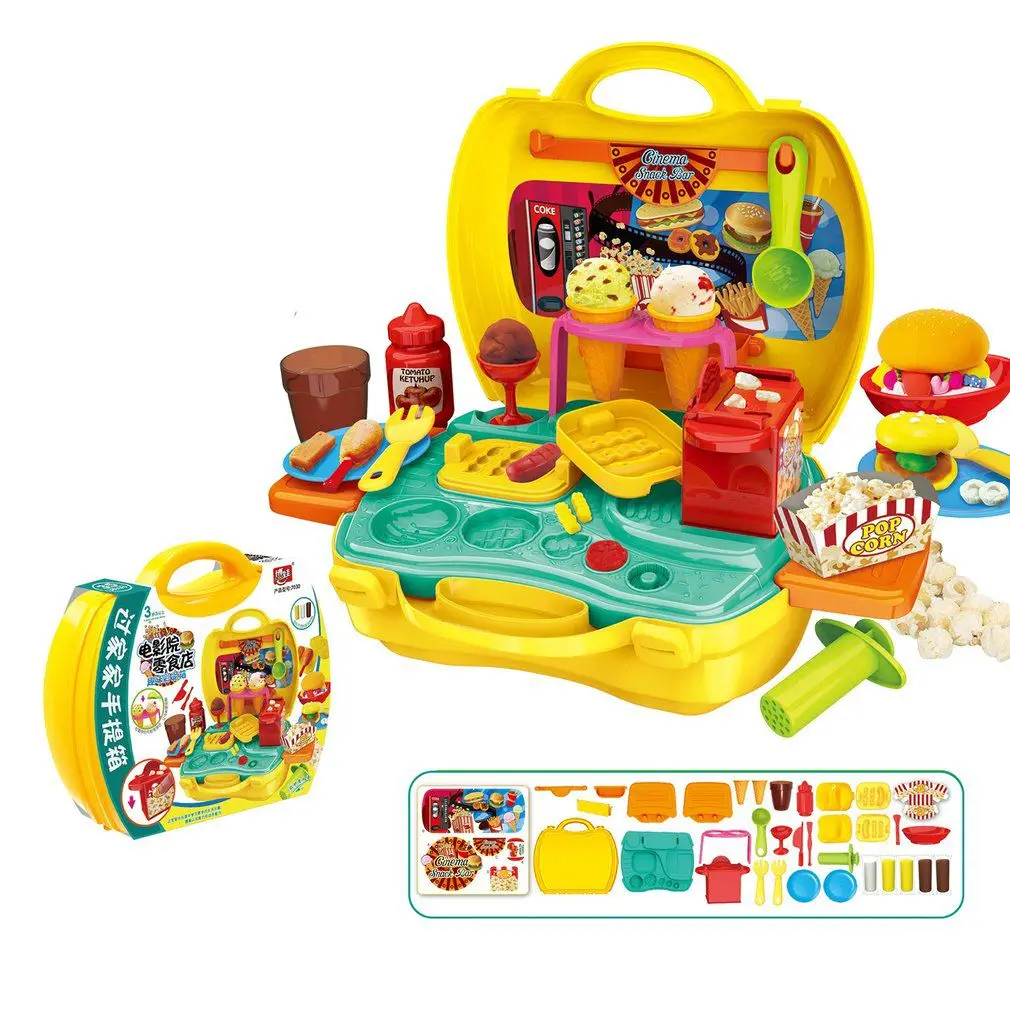 Snack Toy Set 11 типов детей ролевые игры игрушки Моделирование кухня кухонные столовые приборы кассовый аппарат чемодан медицинский доктор пластиковые игрушки набор - Цвет: Snack Toy Set