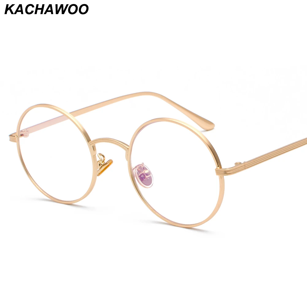 

Kachawoo wholesale 6pcs retro round circle metal frame eyeglasses frame women gold accessories glasses vintage men nerd unisex