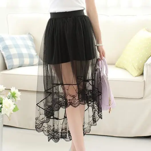 MSAISS Новая летняя сетчатая юбка необычная Женская Сексуальная кружевная