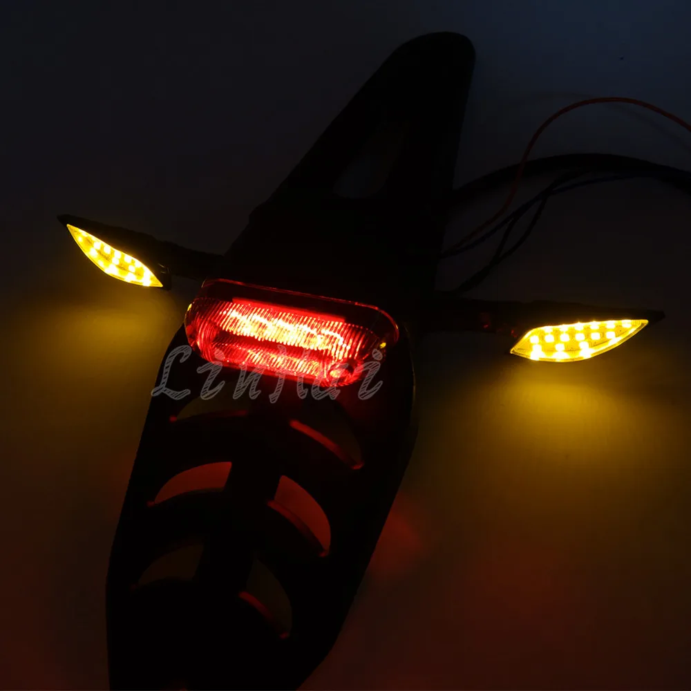 Светодиодный задний стоп светильник для мотоцикла с черепом и поворотником |