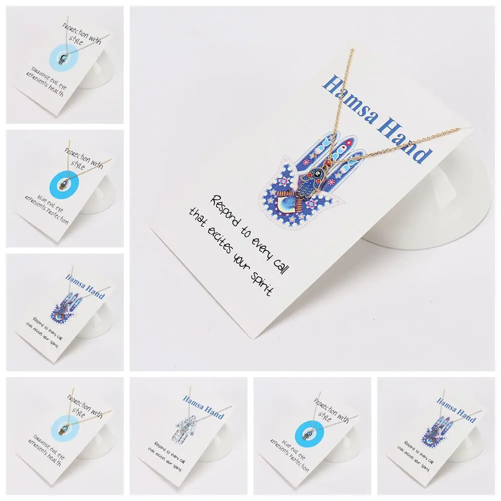 MEIBEADS Minimalist Evil Eye Choker Necklace Pendants Hamsa Hand Wish Card Necklaces For Coupon Summer Collares Bijoux Femme