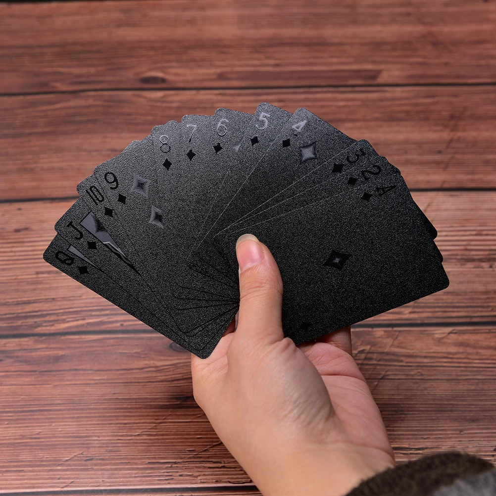 Plastic Cards Waterproof Black Playing Collection Diamond Poker Creative Gift Standard | Спорт и развлечения