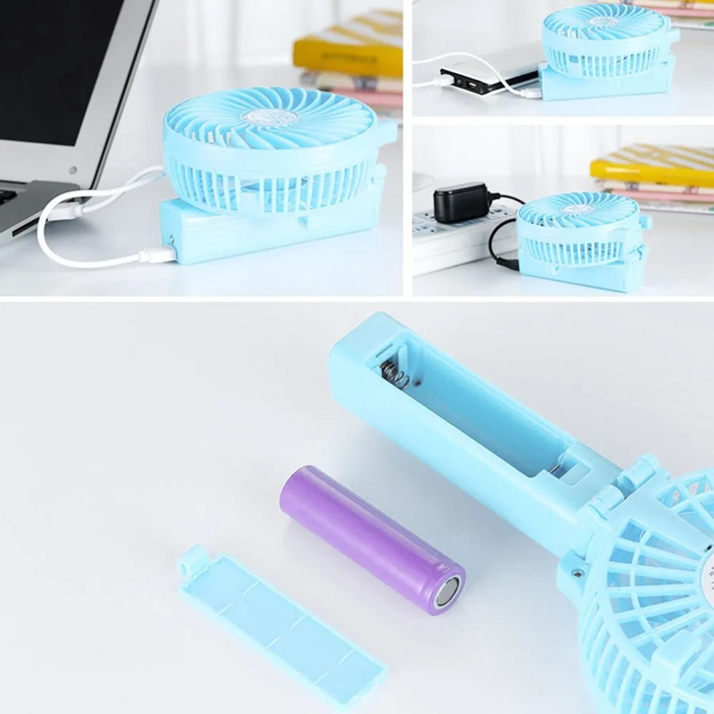 Портативный USB вентилятор Cooler мини-вентилятор Батарея работает Перезаряжаемые