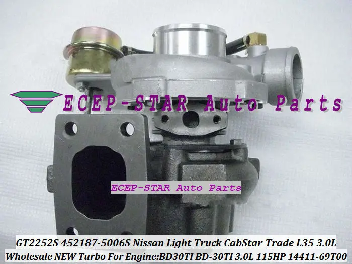 Фото Турбокомпрессор Turbo GT2252S 452187 452187-0001 452187-6 14411-69T00 14411-69T60 452187-3 для NISSAN CabStar Trade M100 L35 BD30TI BD-30Ti 3.0L №4