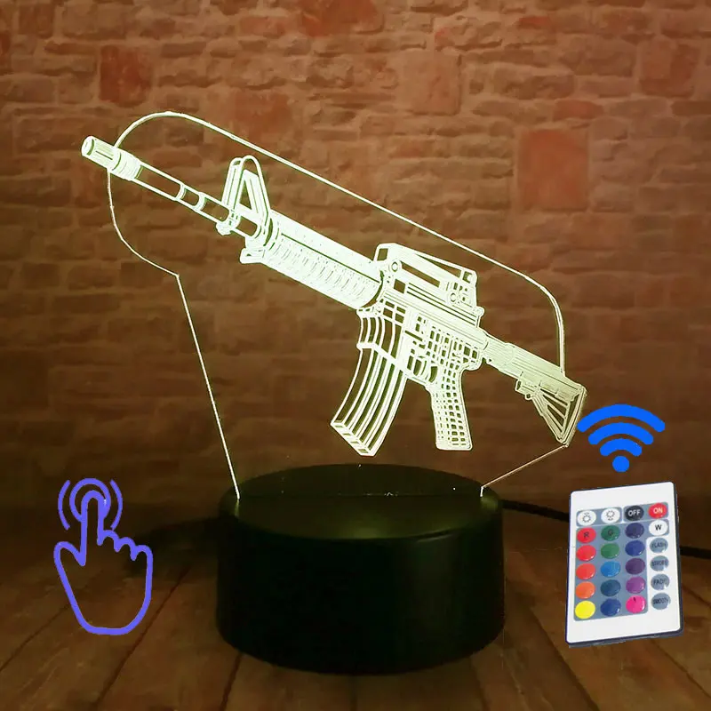 Remoter and Touch 13 Битва королевская игра PUBG фигурка 3D ночной Светильник СВЕТОДИОДНЫЙ 7 цветов меняющий светильник для сна figulas светильник игрушки - Цвет: Remoter and Touch 13