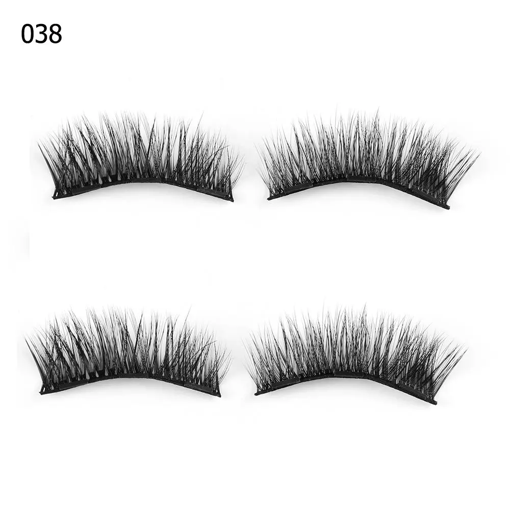 Style 038 4 шт. тройные магнитные накладные ресницы Инструменты для наращивания ручной работы без клея полный охват толстые длинные ресницы для женщин инструмент для макияжа глаз - Цвет: Style 038