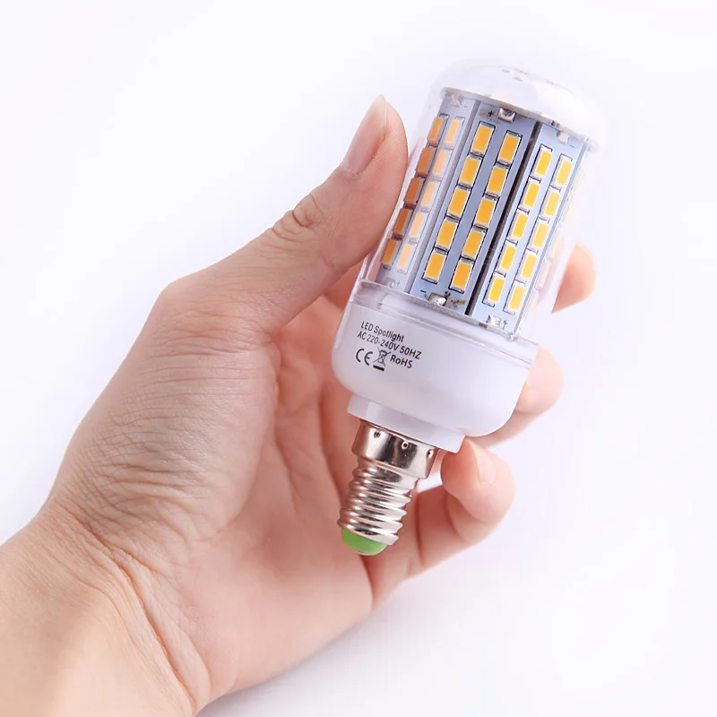 SMD 5730 E27 E14 IC умный светодиодный светильник 220 в 230 в 240 В энергосберегающий светодиодный светильник кукурузный светодиодный светильник Рождественская Люстра для домашнего освещения
