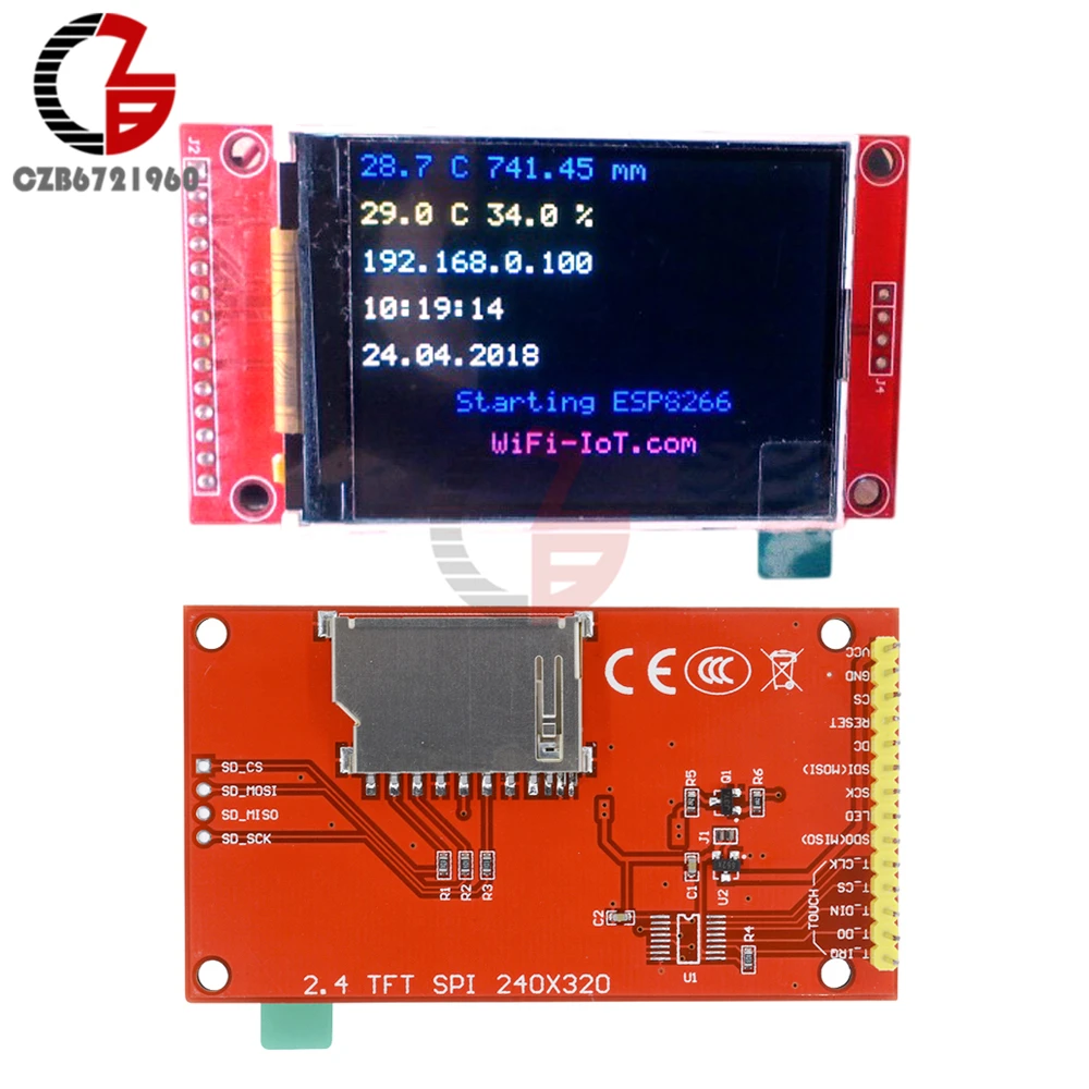 240x320 2 4 дюймовый TFT LCD последовательный порт SPI модуль DC 3 В 5 в PCB адаптер ILI9341 &quotЖК