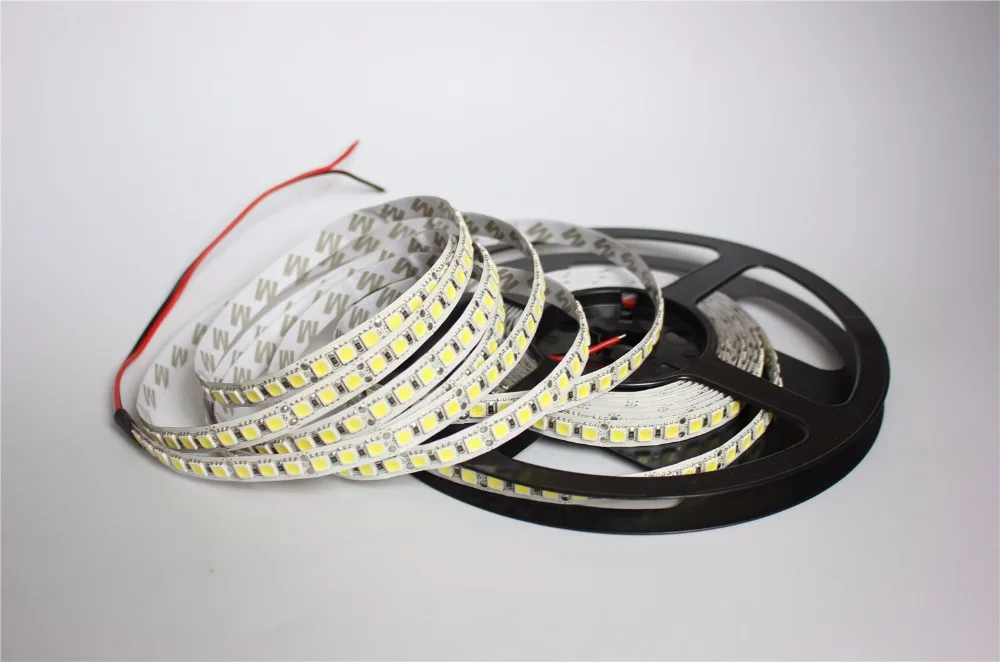 5 м/лот 10 мм PCB Однорядная 5050 SMD 600 Светодиодная лента DC12V неводонепроницаемый
