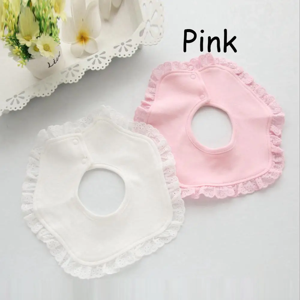 pink 3 Детские слюнявчики из абсорбирующей ткани; хлопковая Бандана с кружевным бантом для новорожденных; Слюнявчики для маленьких девочек; Милые Слюнявчики; Слюнявчики для младенцев; Слюнявчики - Цвет: pink 3