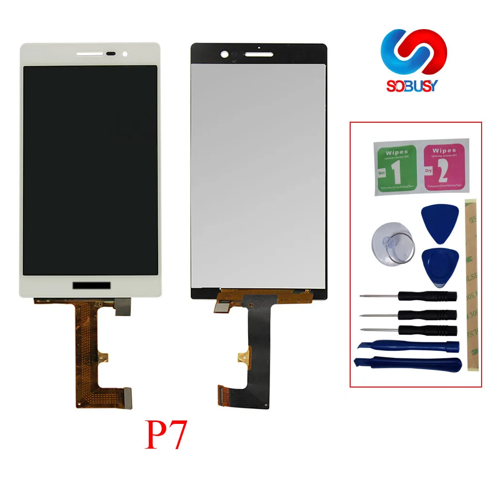 Высокое качество для Huawei Ascend P7 Sophia P7-L00 P7-L05 ЖК-дисплей дигитайзер сенсорный экран
