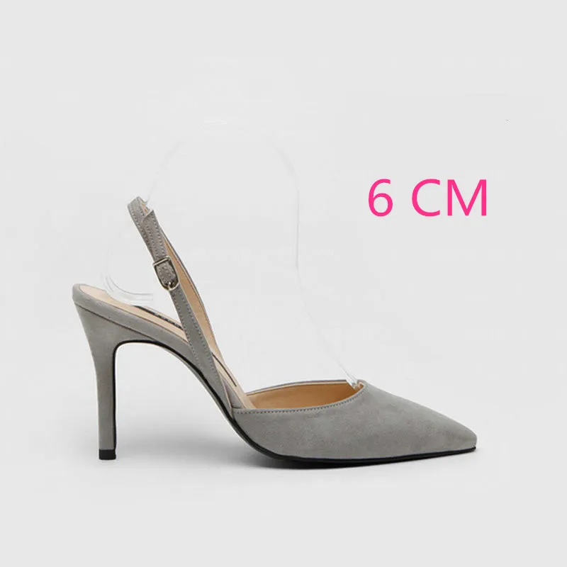 Gray-6CM Heel Черные/красные/серые/абрикосовые женские туфли-гладиаторы пикантные женские туфли с острым носком на высоком каблуке осенние туфли на тонком каблуке; chaussure femme - Цвет: Gray-6CM Heel