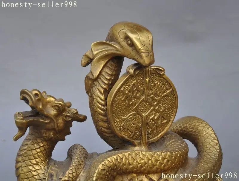 8 &quotКитайский латунный феншуй счастливое богатство змея злой Дракон Черепаха