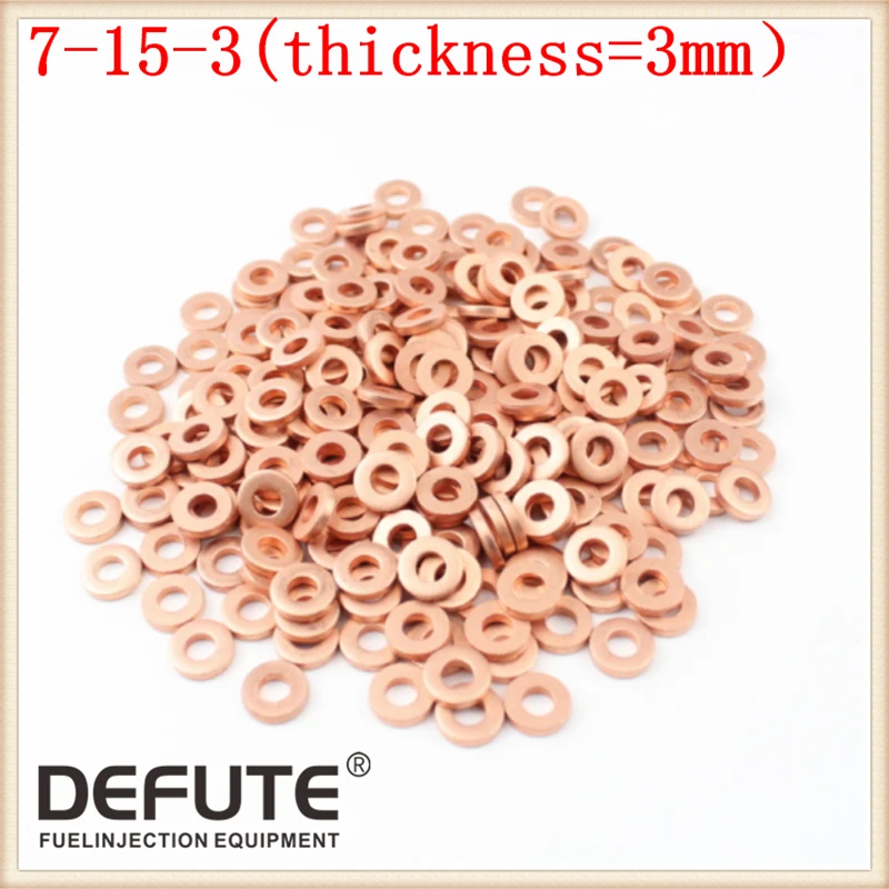 Толщина = 3 мм Медная шайба 9001-850C 7.1 * 15 * 3 мм 9001 850C для форсунок топлива Euro3 Euro4 Euro 5.