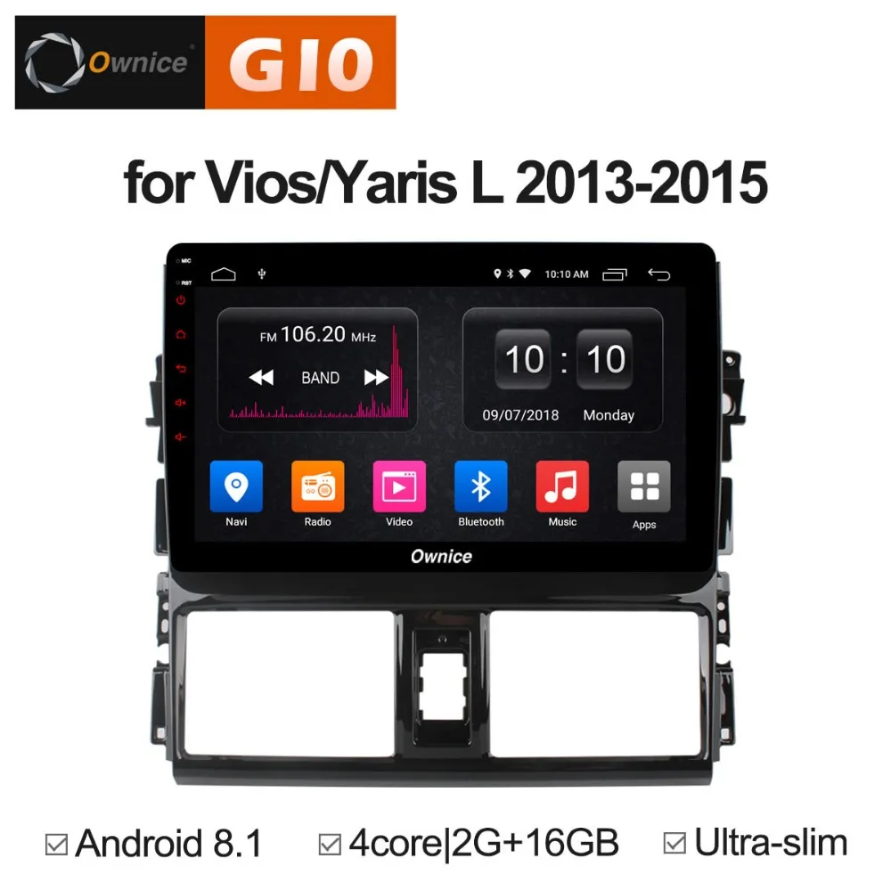 1024*600 четырехъядерный Android 8 1 автомобильный dvd-плеер для Toyota Vios/Yaris L 2013-2015 2 Гб RAM + 16