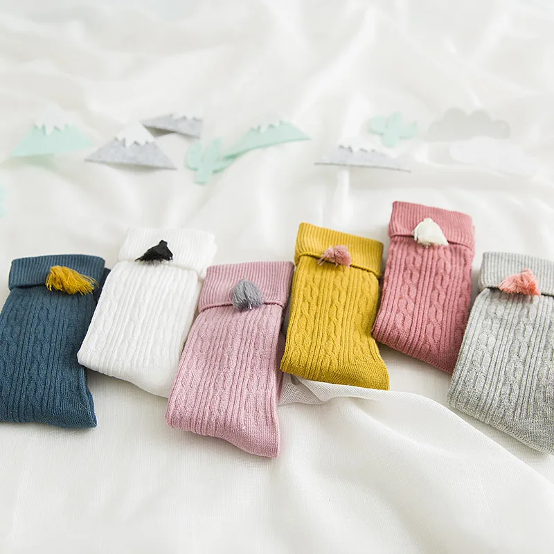 Женские весенне осенние носки с манжетами для девочек хлопковые Белые Розовые