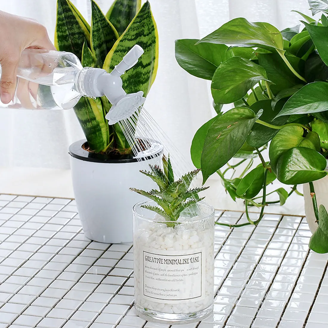 Пластиковый поливочный горшок цветочный полив садовый DIY инструмент чайник