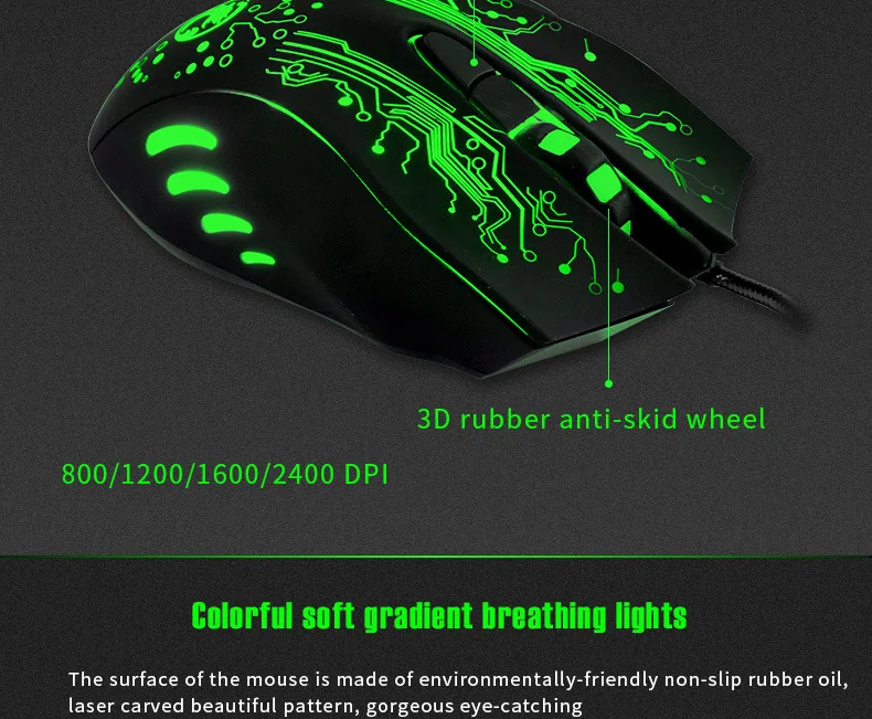 Игровая мышь iMice, Проводная компьютерная мышь, USB Gamer iMice, 5000 dpi, PC Mause, 6 кнопок, эргономичная Волшебная игровая мышь X9 для ноутбука