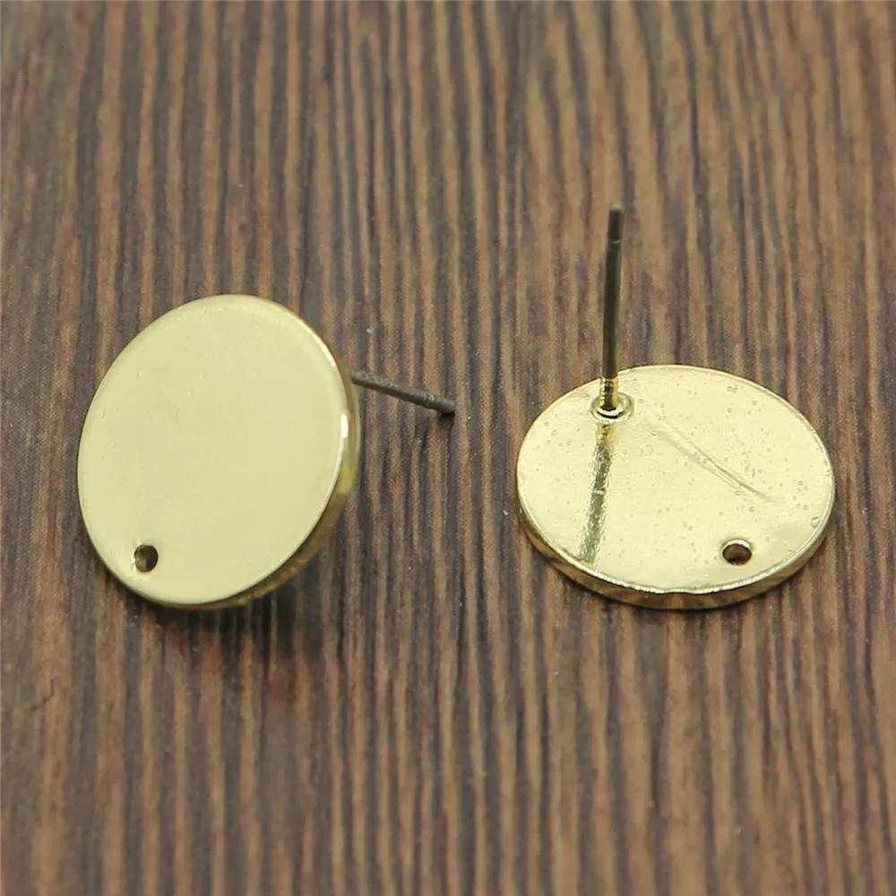 K4143-14x14mm 2 шт. Высокое качество медный материал серьги фурнитура золотые искаженные серьги основа соединители фурнитура для украшений и компонентов - Цвет: K4143-14x14mm
