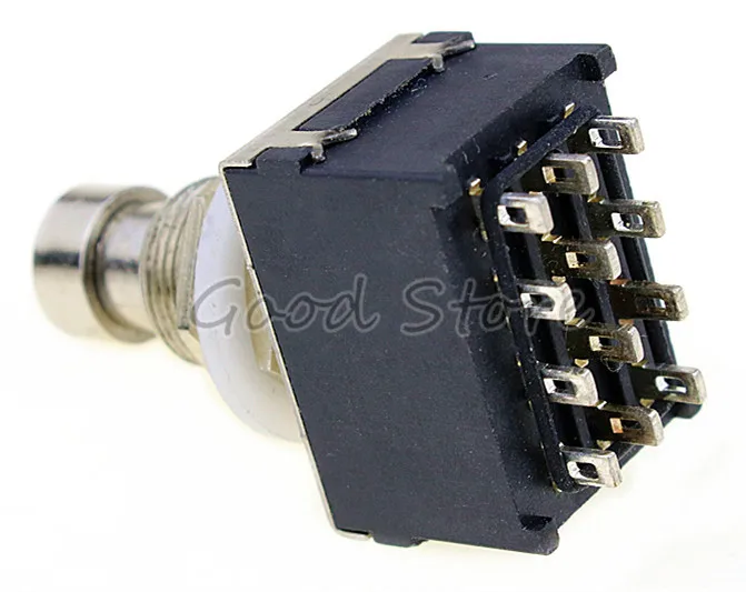 1 шт. 12 мм 12Pin пайка 4PDT фиксирующий Металлический ножной переключатель для