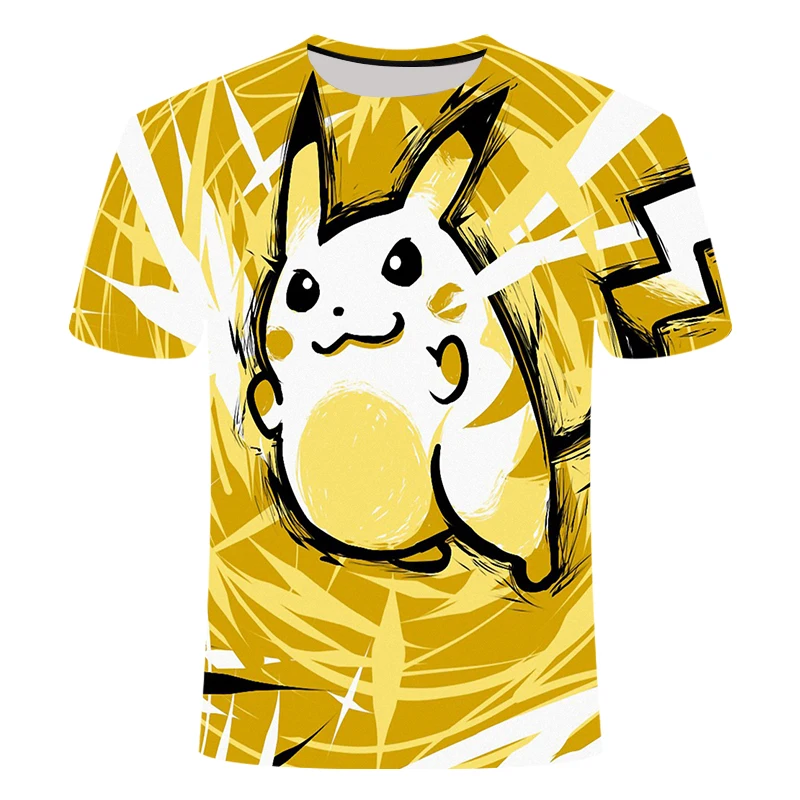 Футболка Пикачу с 3D принтом Pokemon футболка для мужчин женщин и детей забавная