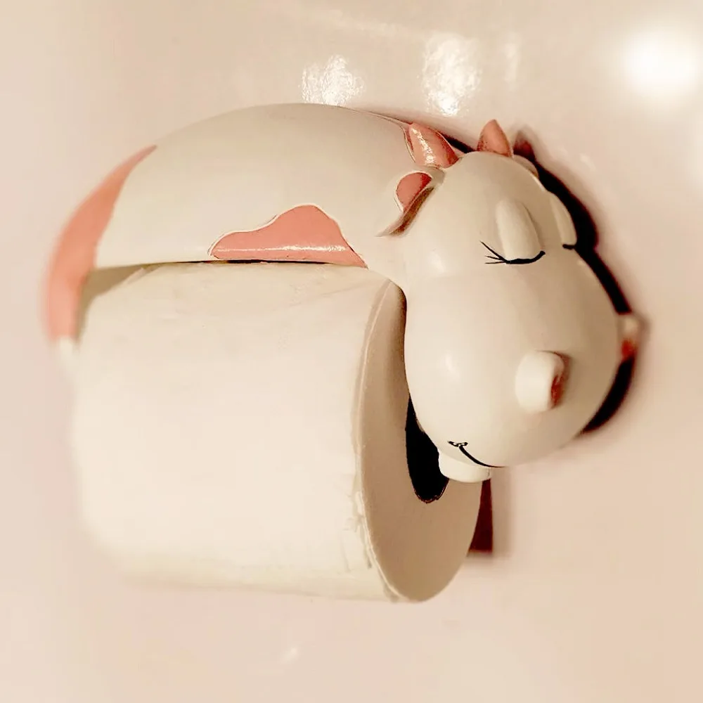 Сиденье Висит смолы Симпатичные коровы медведь держатель для туалетной бумаги