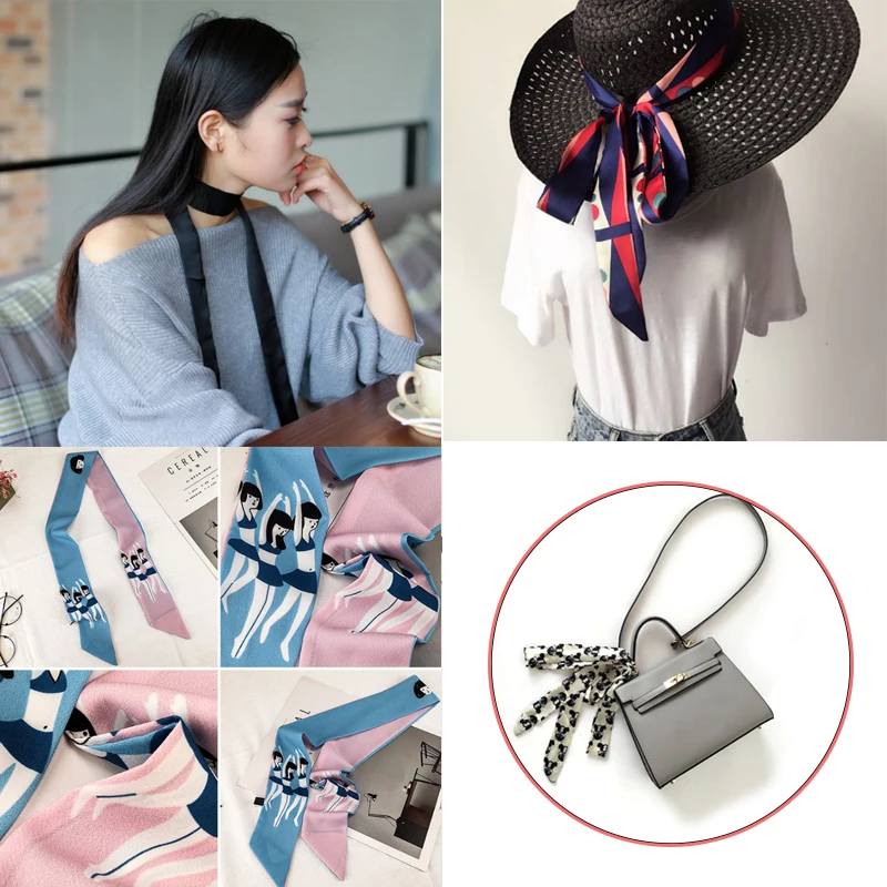 Женская повязка на голову с принтом для отпуска сумка ручкой длинные шарфы