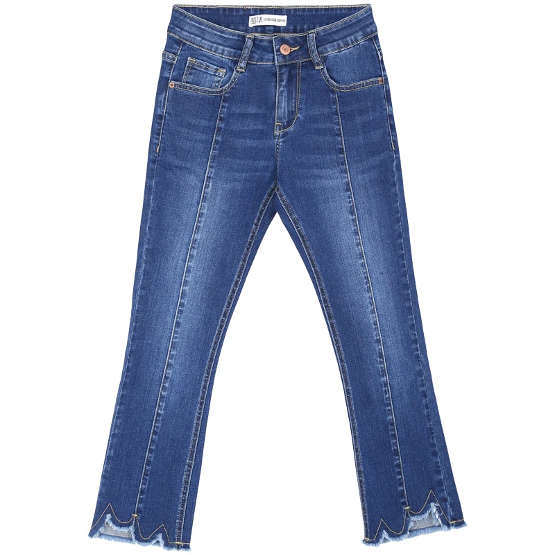 Женские джинсы LEIJIJEANS повседневные облегающие средней длины синего цвета с