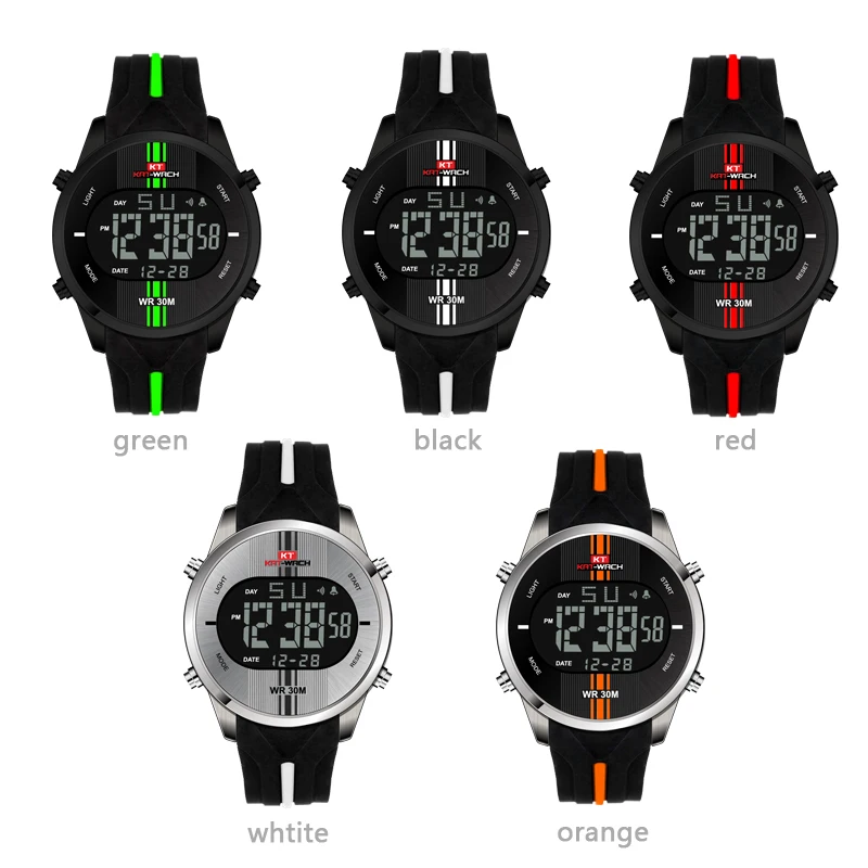Модные электронные цифровые светодиодные часы мужские многофункциональные